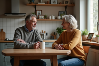 Couple dans la cuisine en pleine réflexion