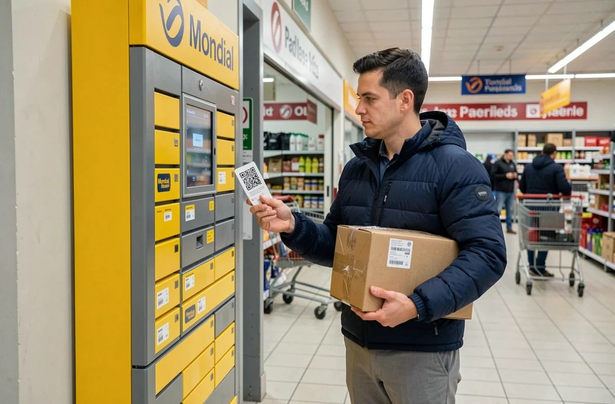 Homme déposant un colis dans un casier Vinted Go à Aulnay-sous-Bois pour éviter les mauvaises surprises