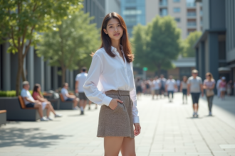 Jeune adulte nonbinaire en ville dynamique et inclusive