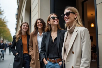 Groupe de jeunes adultes à Paris en tenues modernes