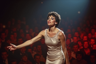 Mireille Mathieu en performance sur scène dans les années 70