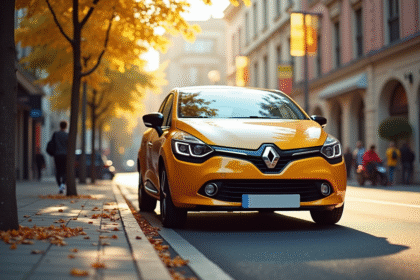 Renault Clio 3 Phase 2 stationnee en ville en plein jour