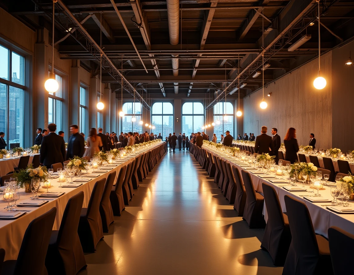 Intérieur de La Girafe, salle événementielle avec plafonds hauts et décoration industrielle chic pour réceptions